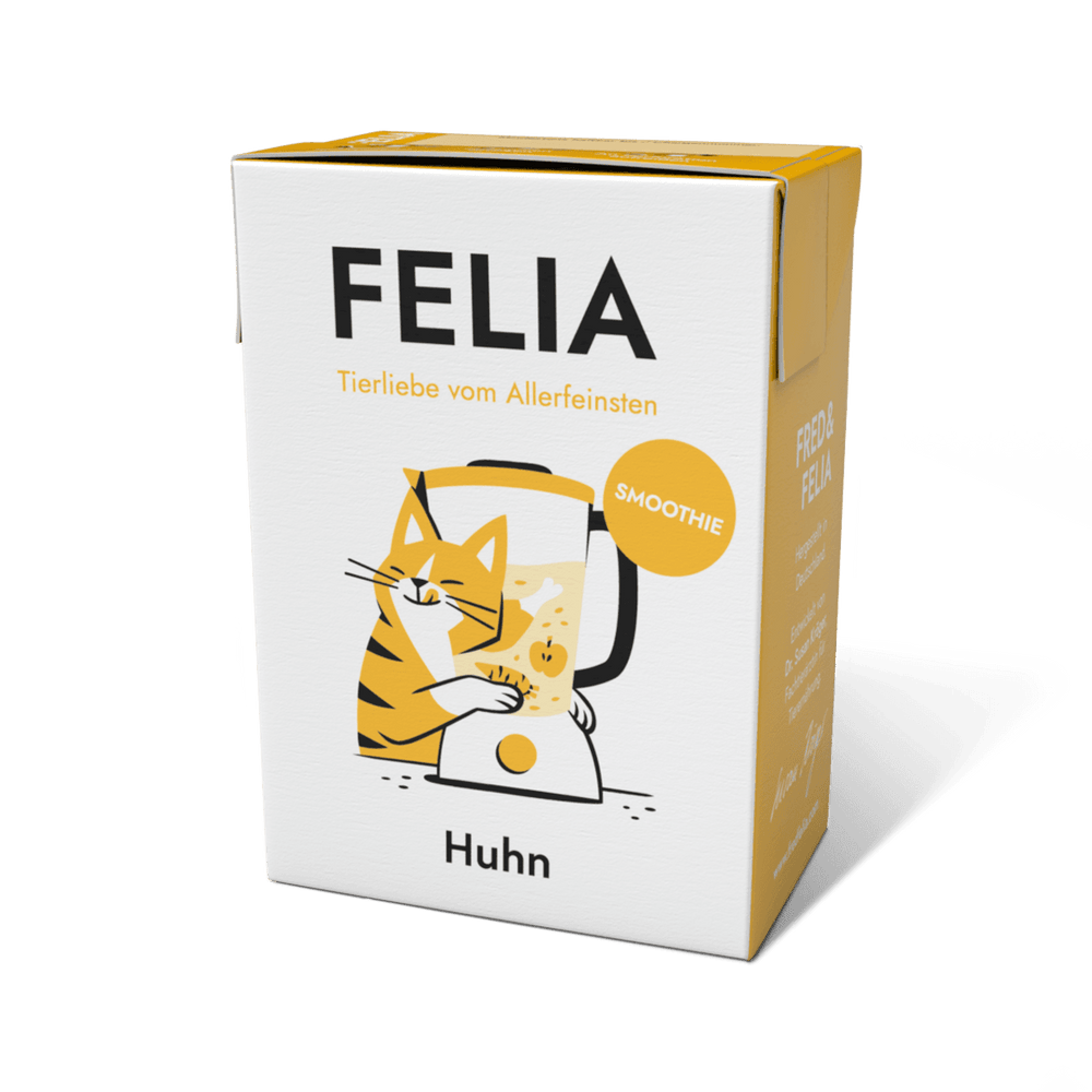 FELIA Smoothie Huhn 2er Set für Katzen, feuchter Snack zur Hydration und als schmackhaftes Topping für Futter.