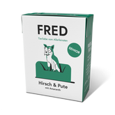 FRED Hirsch & Pute Seniorfutter für ältere Hunde, unterstützt Mobilität und Wohlbefinden, mit gesunden Zutaten.