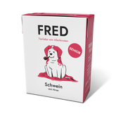 FRED Schwein Seniorfutter für ältere Hunde, unterstützt Gelenke und Vitalität, mit Lachsöl und Topinambur.