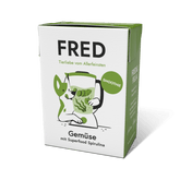 FRED Smoothie Gemüse mit Spirulina im 2er Set, ideal als Snack oder Topping für Hunde in minimalistischer Verpackung.