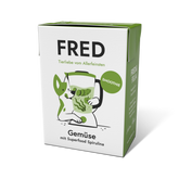 FRED Smoothie Gemüse mit Spirulina im 2er Set, ideal als Snack oder Topping für Hunde in minimalistischer Verpackung.