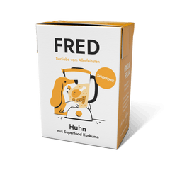 FRED Smoothie Huhn mit Kurkuma 2er Set für Hunde, kalorienarmer Snack, vielseitig als Topping oder gefroren.
