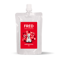 FRED Lieblingscreme Rind für Hunde im 10er Set, cremiger Snack mit intensivem Geschmack und praktischer Dosierung.