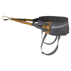 Gürteltasche Expedition Belt ECO in Grau mit orange Akzenten, Karabinerhaken; ideal für Outdoor-Aktivitäten und Hundesport.