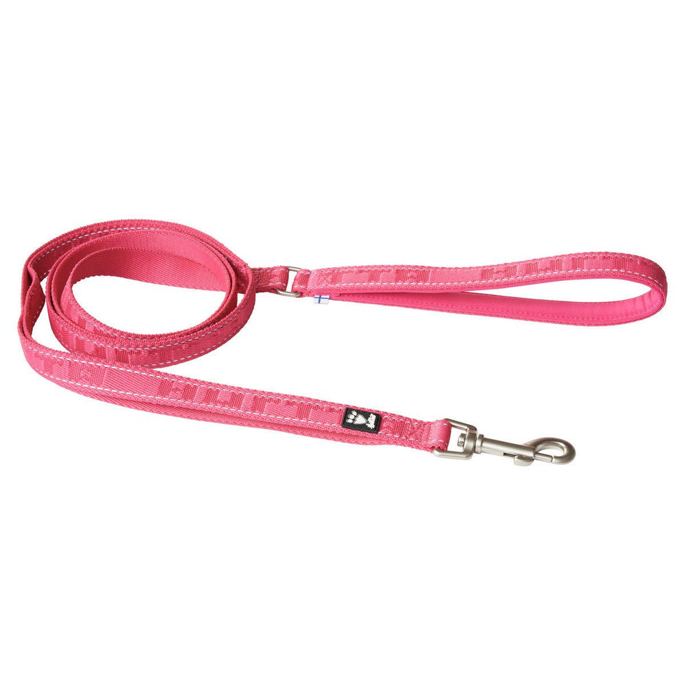 Pinke Hundeleine aus strapazierfähigem Material mit stabilen Nähten und Karabiner, ideal für Spaziergänge mit Ihrem Hund.