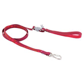 Rote Hundeleine Mudventure Leash mit Karabinerhaken, Griff und "Hurtta"-Aufschrift, robust und dekorativ gestaltet.