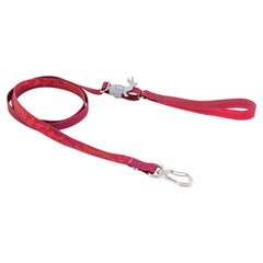 Rote Hundeleine Mudventure Leash mit Karabinerhaken, Griff und "Hurtta"-Aufschrift, robust und dekorativ gestaltet.