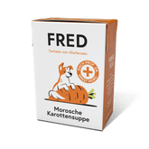 FRED Morosche Karottensuppe 2er Set in ansprechender Verpackung mit Hundemotiv, ideal zur Unterstützung der Darmflora bei Dur