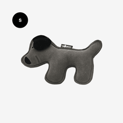 Rindsleder-Hund-Spielzeug in Hundform, robust und weich, ideal zum Kuscheln und Spielen für kleine und große Hunde.