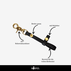 Kotbeutelhalter aus Biothane mit Karabiner für hygienisches Gassigehen, stylisches Design und praktische Anwendung.