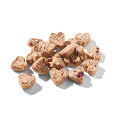FRED Snacks Wild & Cranberries Minis für Hunde, herzförmige, getreidefreie Leckerlis mit Wildgeschmack und Cranberries.