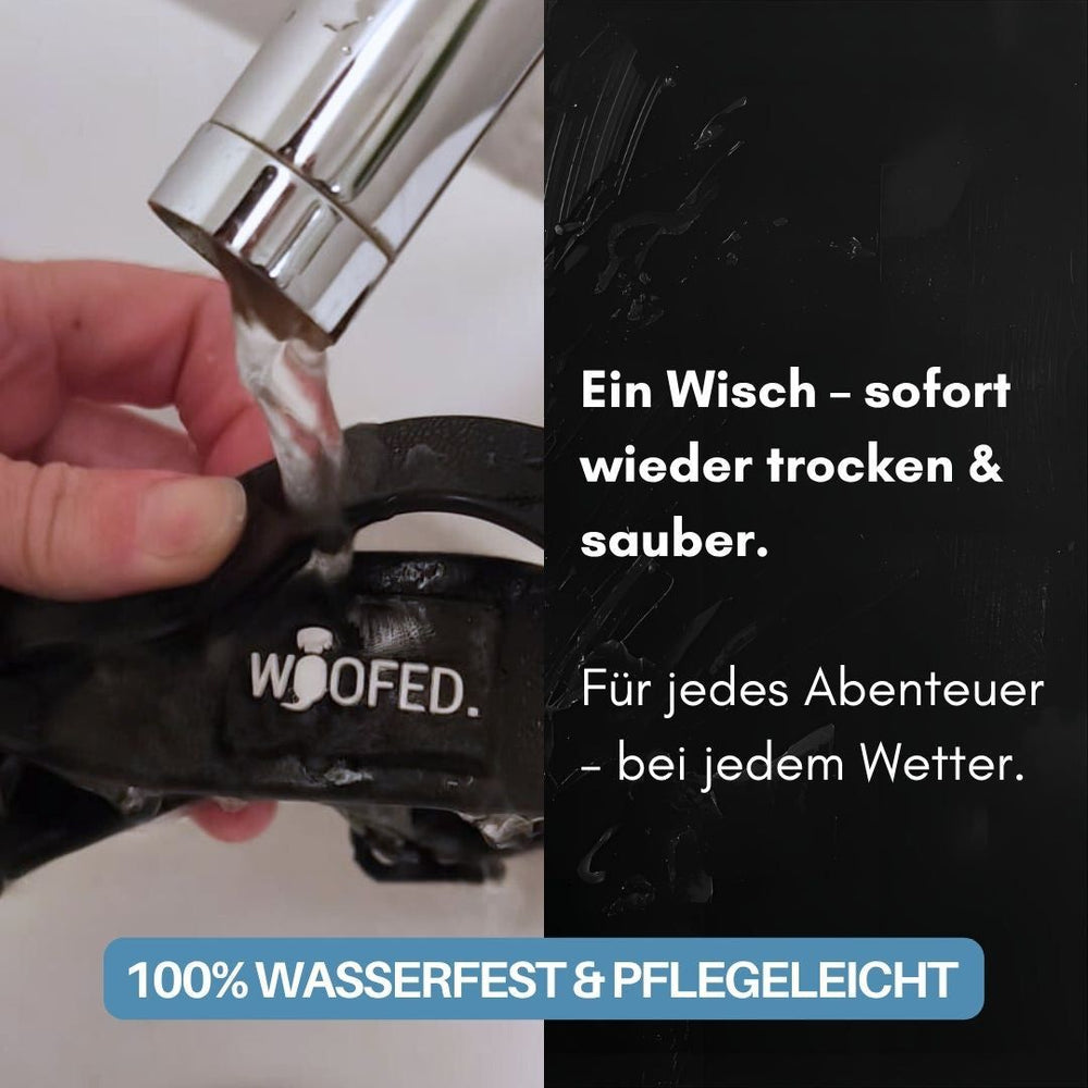 Halsband WOOFLEX® mit Froschkarabiner, verstellbar und wasserfest, perfekt für aktive Hunde.