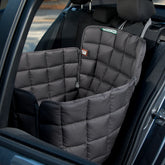 Gepolsterte graue Rücksitzschutztasche für Autos im gesteppten Design, ideal für den Schutz des Fahrzeuginnenraums.