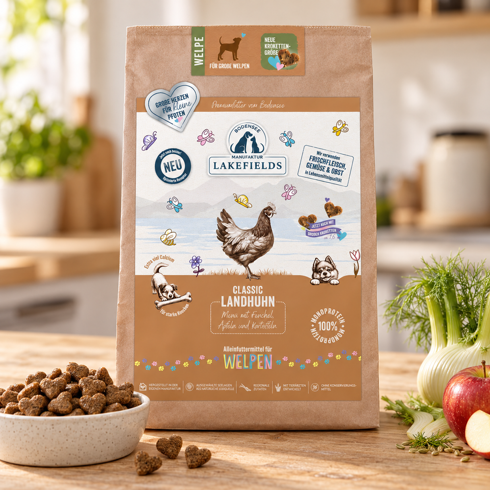 Trockenfutter-Menü Huhn (Welpen) – große Kroketten – 2,5 kg – Fellino Produktmotiv 2026-10-07
