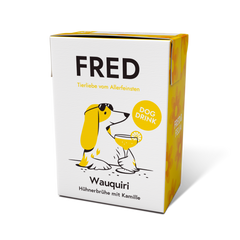 FRED Dog Drink Wauquiri 2er Set für Hunde, Hühnerbrühe mit Kamille, fördert Trinkfreude und Flüssigkeitsaufnahme.