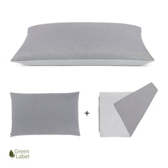 Graues Doctor Bark Country-Kissen mit modernem abnehmbarem Bezug von Green Label und zusätzlichem Bezug in gleicher Farbe.