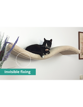 Metal Base Cat Wall Shelf WAVE 95 cm Links | catsatelier-image-400