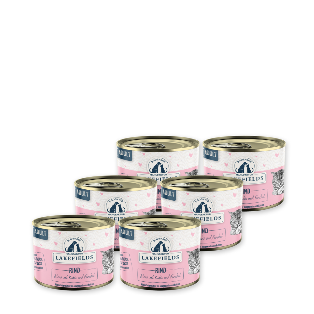 Katzen-Nassfutter Rind – 6 × 200 g