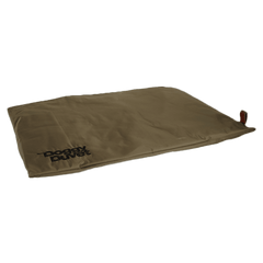 Hunde-Bett "Doggy Duvet" in Beige mit rechteckiger Form und dunklem Schriftzug. Ideal für gemütliche Ruhemomente.