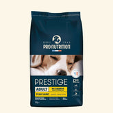 3 kg Packung Pro-Nutrition Prestige Hundefutter, getreidefrei, für gesunde Haut und Verdauung, in blauer Verpackung.