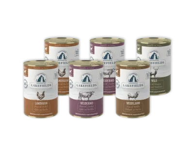 Nassfutter-Probierpaket Adult – 6 × 400 g – vier Menüsorten