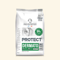 Hundefutter "PRO-NUTRITION" Protect Dermatologie im 2 kg Sack für gesunde Haut und Fell.