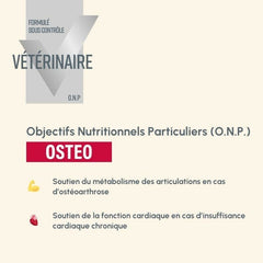 Produktbeschreibung von Protect Chien Ostéo für die Unterstützung des Gelenkmetabolismus bei Osteoarthrose.