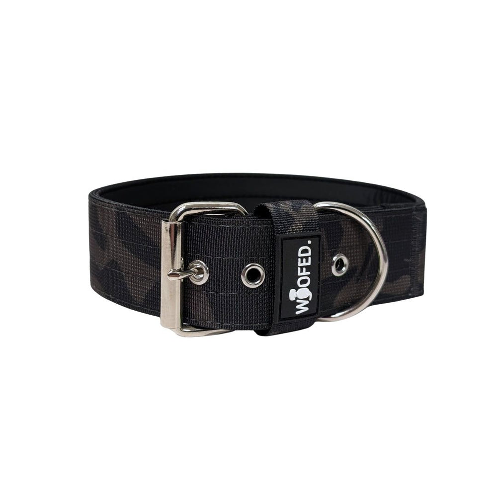 Nylon Classic Halsband in Camouflage mit Metallverschluss und D-Ring, ideal für Komfort und Sicherheit beim Hundetraining.