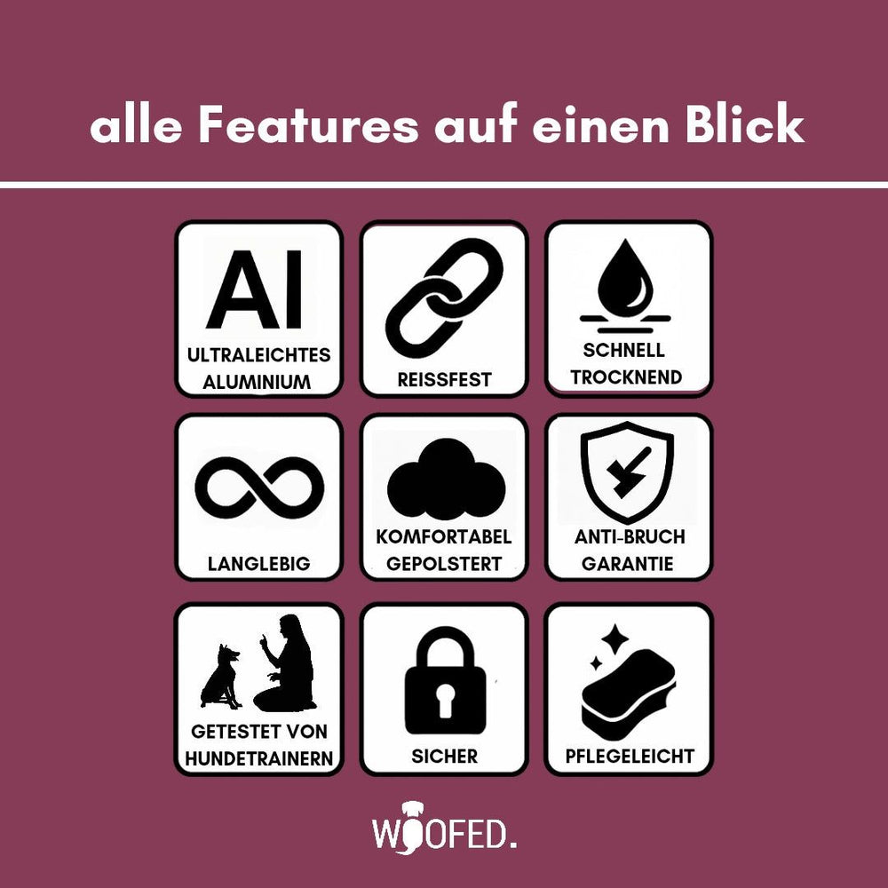 Halsband für kleine Hunde aus Nylon mit Aluverschluss, ultraleicht, reißfest, schnell trocknend und komfortabel gepolstert.