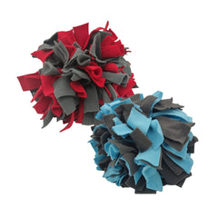 bunte flauschige Schnüffelbälle für Hunde aus Stoffstreifen, ideal für spielerisches Lernen und geistige Auslastung