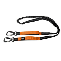 Bungee Jogging- und Wanderleine mit beidseitigem Griff, reflektierendem Nylon und zwei Sicherheitskarabinerhaken in Schwarz u