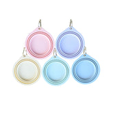 faltbarer Reisenapf 500ml in bunten Farben mit Karabiner für Hunde, ideal für unterwegs und einfach zu verstauen