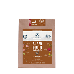 Premium-Hundetrockenfutter von Lakefields mit Landhuhn für mini Erwachsene, gekennzeichnet als Superfood.