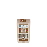 Verpackung von Lakefields Superfood Lamm-Trockenfutter für kleine Hunde in brauner Tüte mit Grafiken.