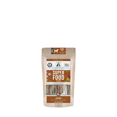 "Verpackung von Lakfield's Superfood Snacks für Hunde mit Huhn und Lammfleisch, ideal für gesunde Belohnungen."