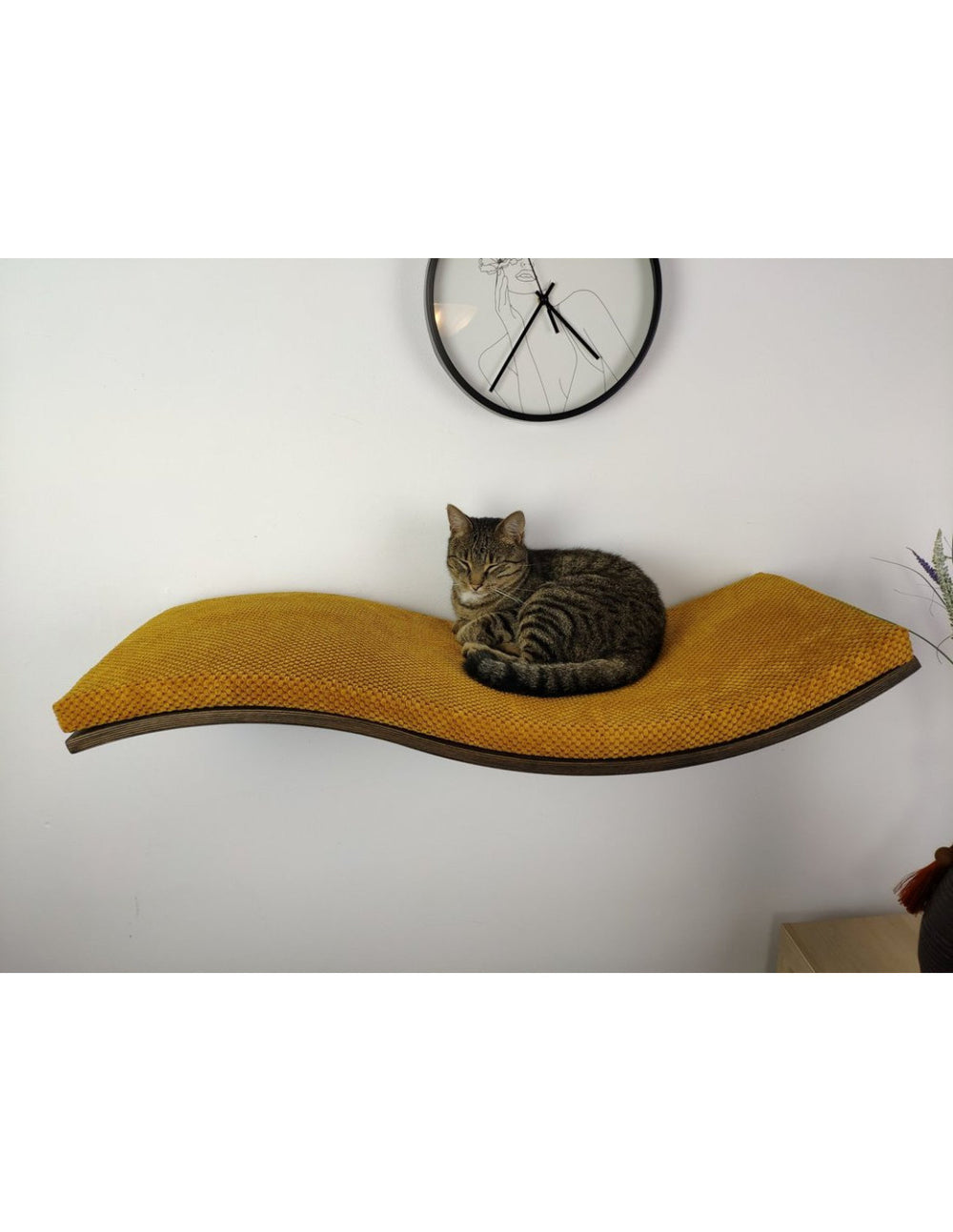 Wood Base Cat Wall Shelf WAVE | catsatelier-image-485