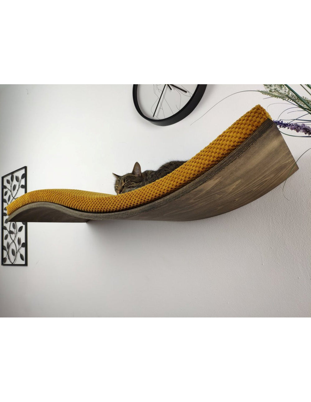 Wood Base Cat Wall Shelf WAVE | catsatelier-image-490