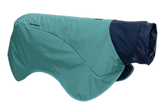 "Dirtbag™ Hunde-Handtuchmantel in mintgrün und dunkelblau, wasserdicht, warm und mit Kapuze für kaltes Wetter."