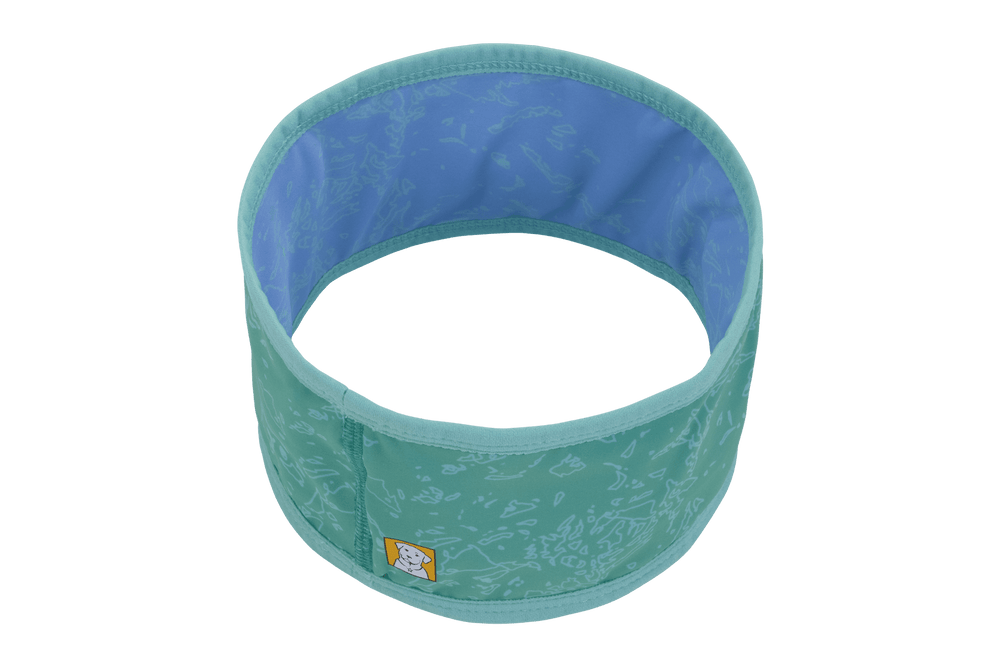 Hellgrünes Swamp Cooler™ Kühlendes Halstuch mit buntem Design und blauer Innenseite für angenehme Frische.