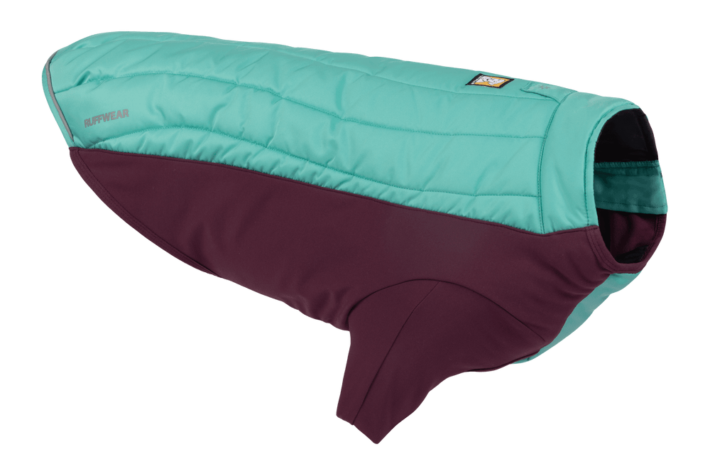 Hundejacke Powder Hound™ in mintgrün und dunkellila, gepolstert für optimale Bequemlichkeit und Passform.