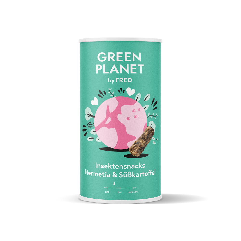 FRED Insektensnack Hermetia & Süßkartoffel im 2er Set, halbsofte Leckerli für empfindliche Tiere und Allergiker.