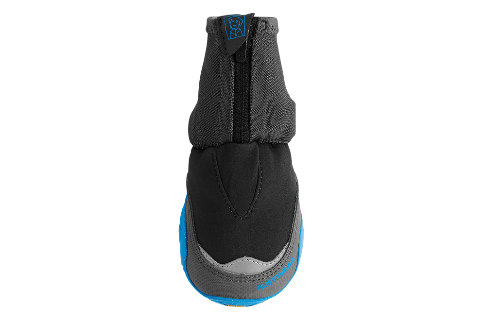Grauer Polar Trex™ Hundeschuh mit blauen Akzenten, Reißverschluss und robuster, wetterfester Sohle zum Schutz von Hunden im Winter.