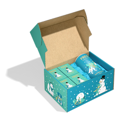 FRED Weihnachtsbox S in festlichem Design mit winterlichen Motiven, ideal als Geschenk für die Adventszeit.