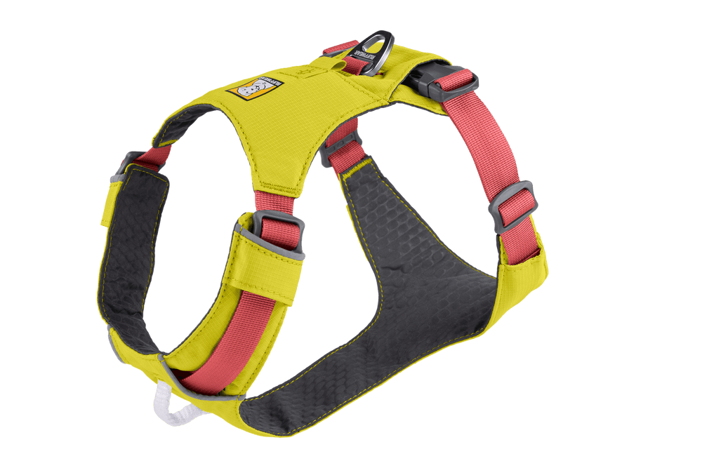 Gelbes Hi Light™ Hundegeschirr mit verstellbaren Riemen und Haltegriff, perfekt für aktive Hunde.