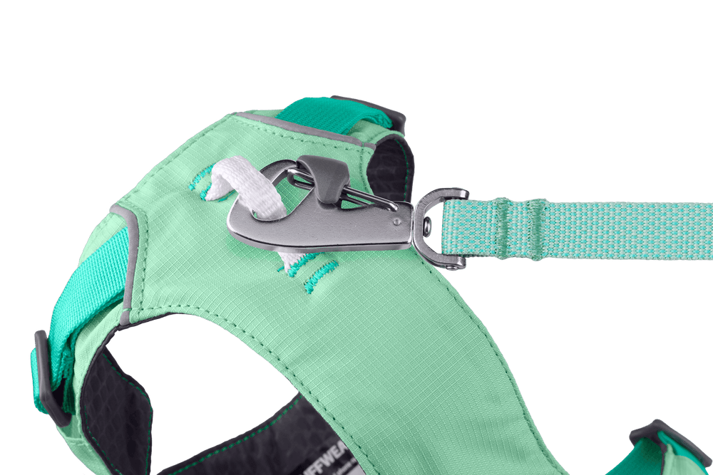 Grünes Hi Light™ Hundegeschirr aus robustem Material mit verstellbaren Riemen und gepolstertem Innenbereich.