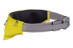 Gelber Trail Runner™ Laufgürtel mit grauem Gurt, ideal für Laufen und Wandern, mit Netzfutter und zwei Reißverschlüssen.
