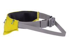 "Trail Runner™ Laufgürtel in leuchtendem Gelb mit grauen Details, elastischem Gurt und zwei Reißverschlüssen für Komfort."