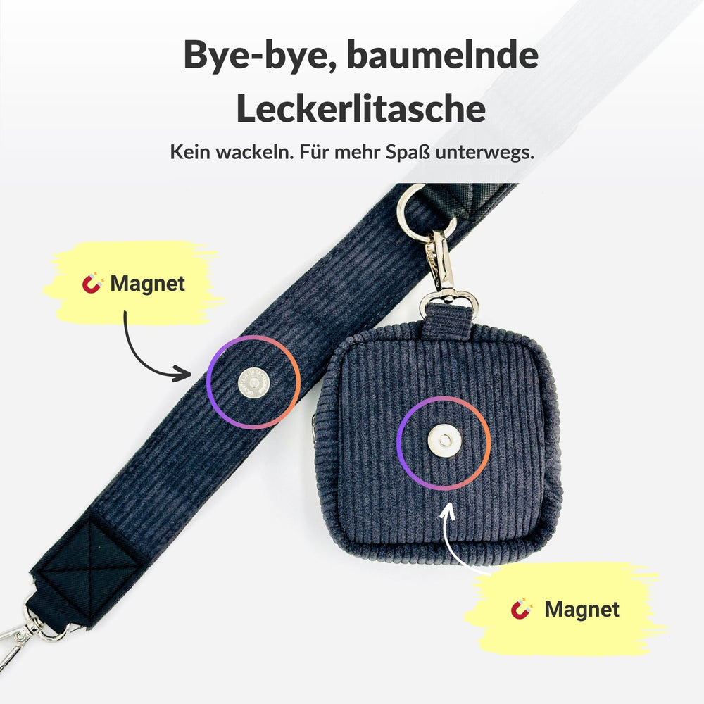 Gassitasche Teddy + Leckerlitasche (Obsidian Black)