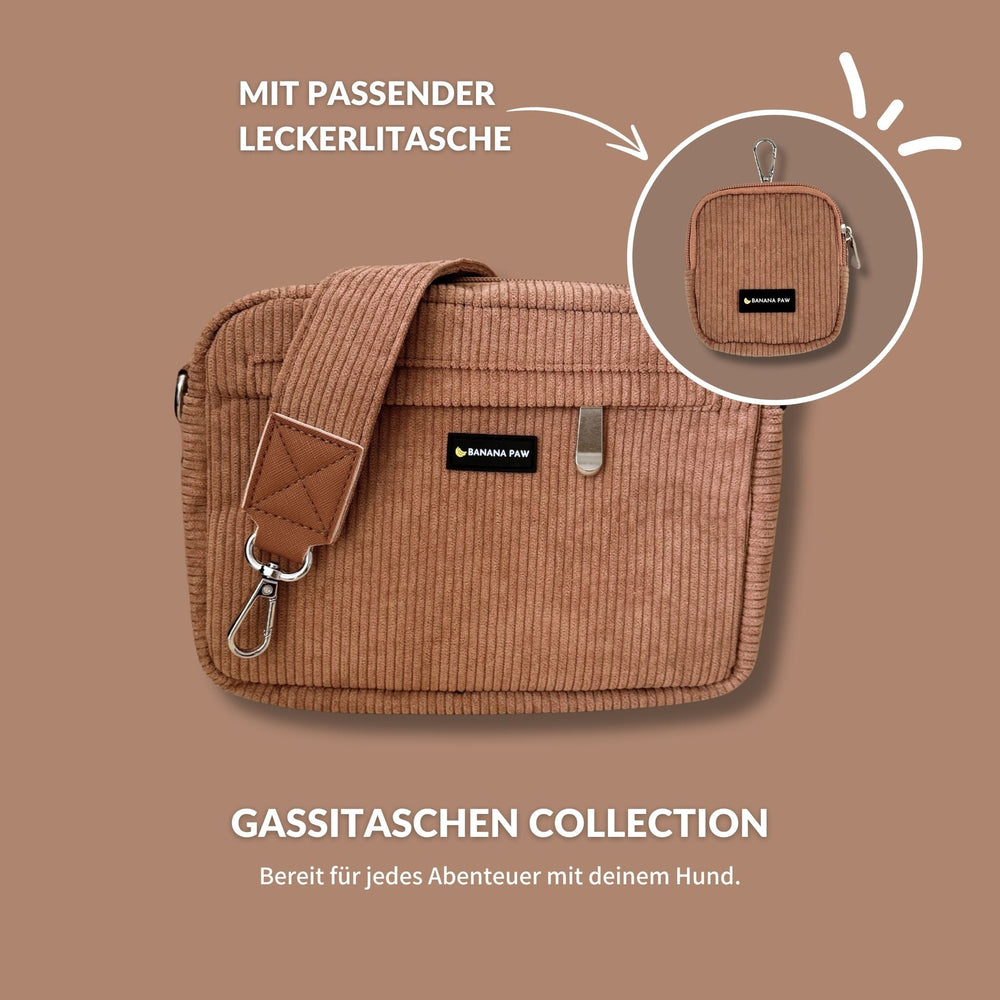 Gassitasche Cord + Leckerlitasche (Mocca Mood)
