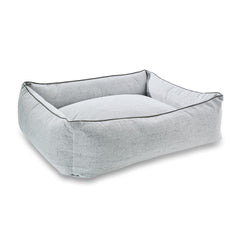 Hellgraues rechteckiges Hundebett CLASSIC von VITO mit gepolsterten Seitenwänden, ideal für gemütlichen Haustierschlaf.